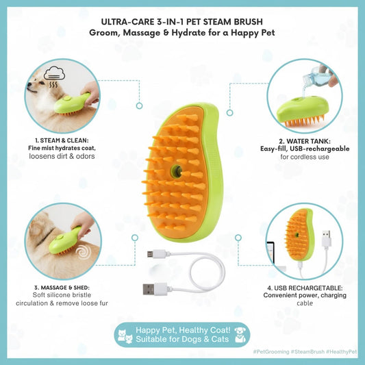 Cat Steam Brush | Spa Like Grooming For Your Pet