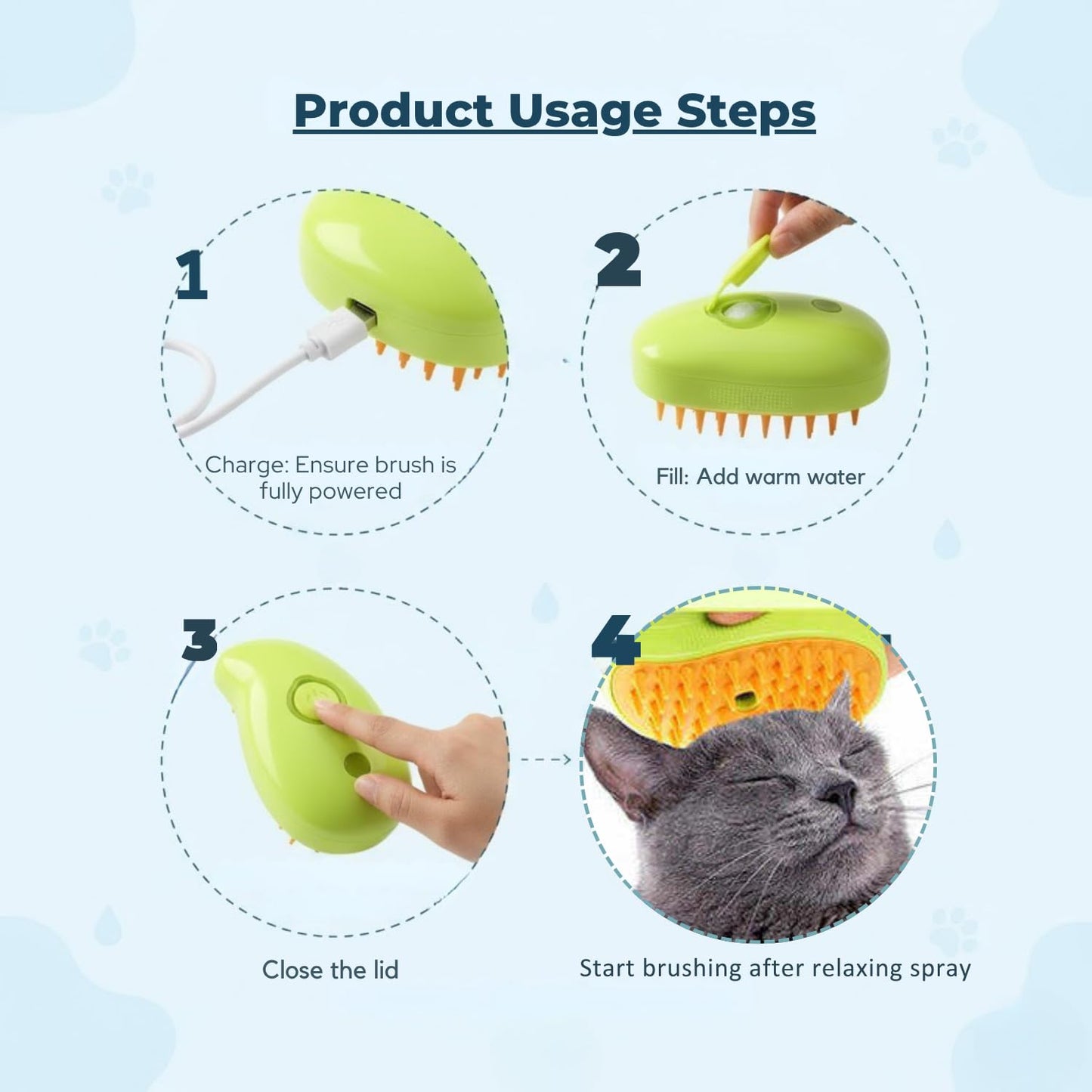 Cat Steam Brush | Spa Like Grooming For Your Pet