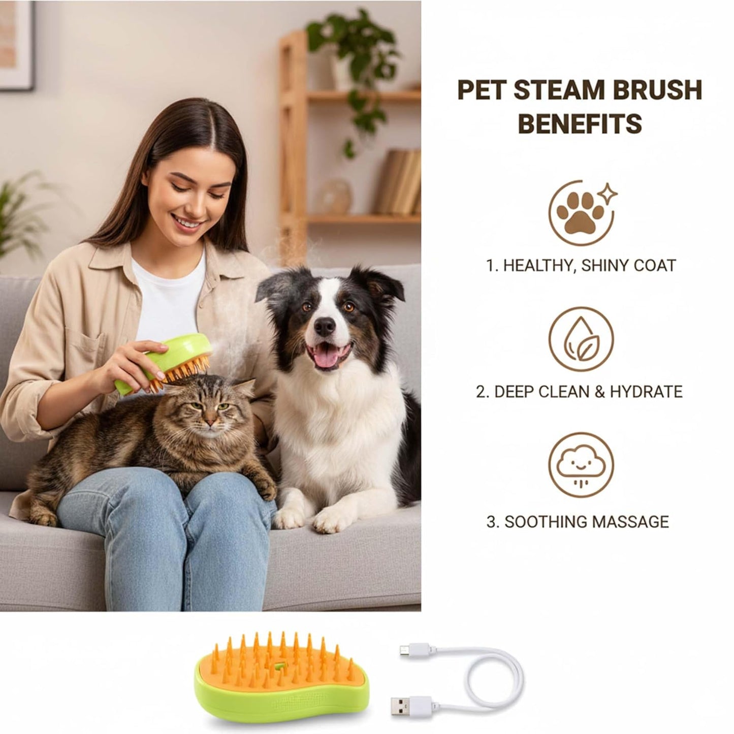 Cat Steam Brush | Spa Like Grooming For Your Pet